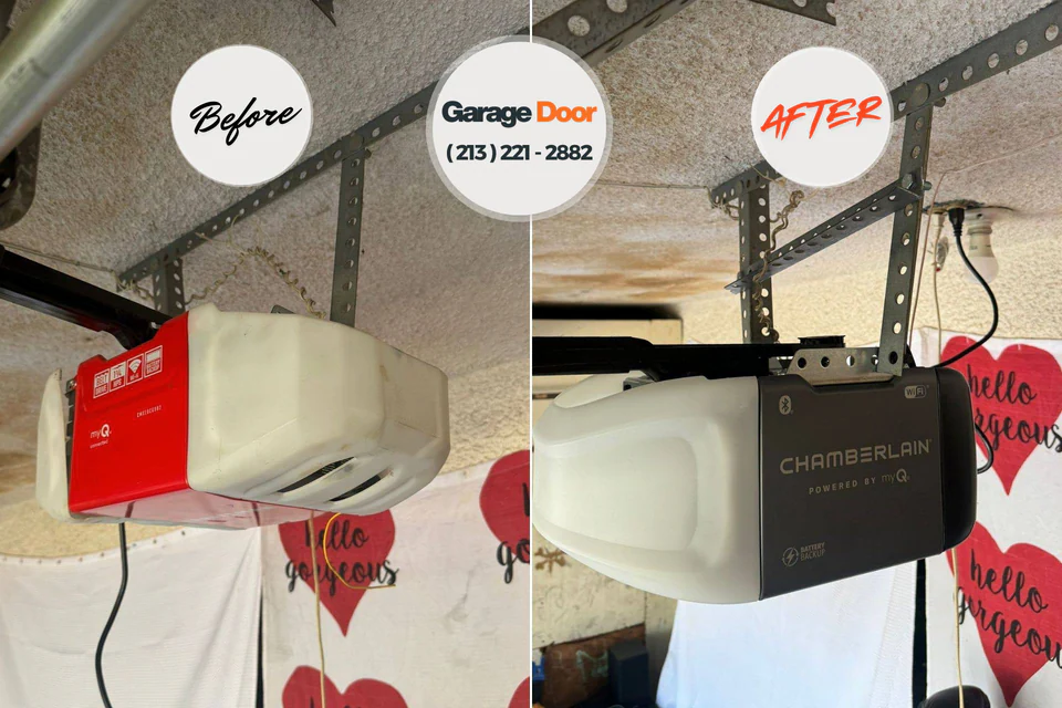 Before and after: garage door repair North Bend, OR
